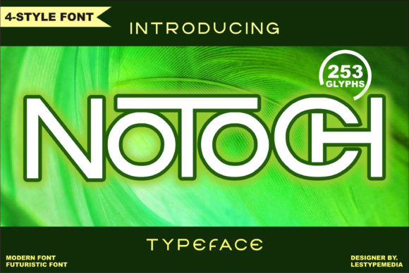 Notoch is a Futuristic Display Font for Digital Projects